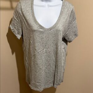 Banana Republic Factory Gray V-Neck Women's Top
